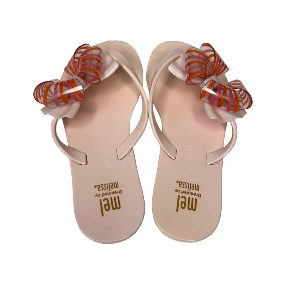 MEL MINI MELISSA Pink HarmonicSweet II Flip Flop With Oversized Bow Size‎ 13.